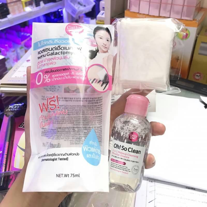 Cathy Doll Oh! So Clean 2 in 1 Makeup Cleansing Micellar Essence 260ml. เอสเซนต์ เช็ดเครื่องสำอาง