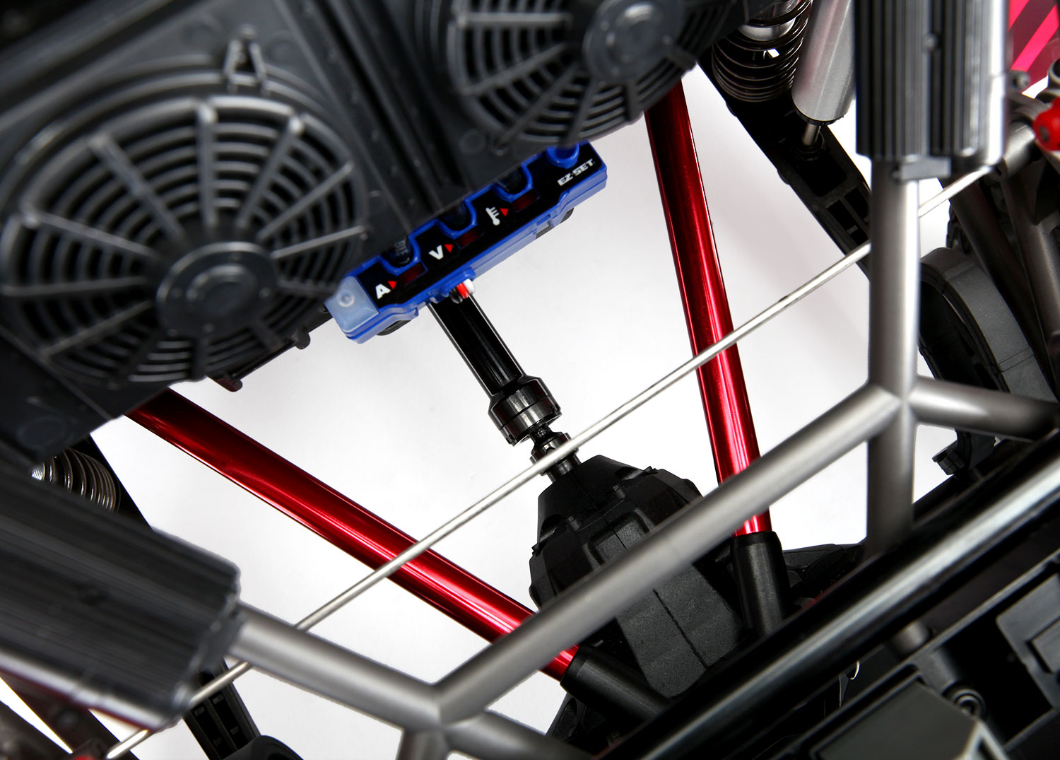 8542R Suspension link, rear (upper) (aluminum, red-anodized) (10x206mm, center to center) (2) (assembled with hollow balls)