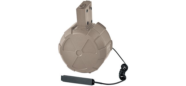 MC-241 ICS ELECTRIC DRUM MAGAZINE-TAN (INCL. M4 MAGAZINE ADAPTOR) ความจุ 2,000 นัด