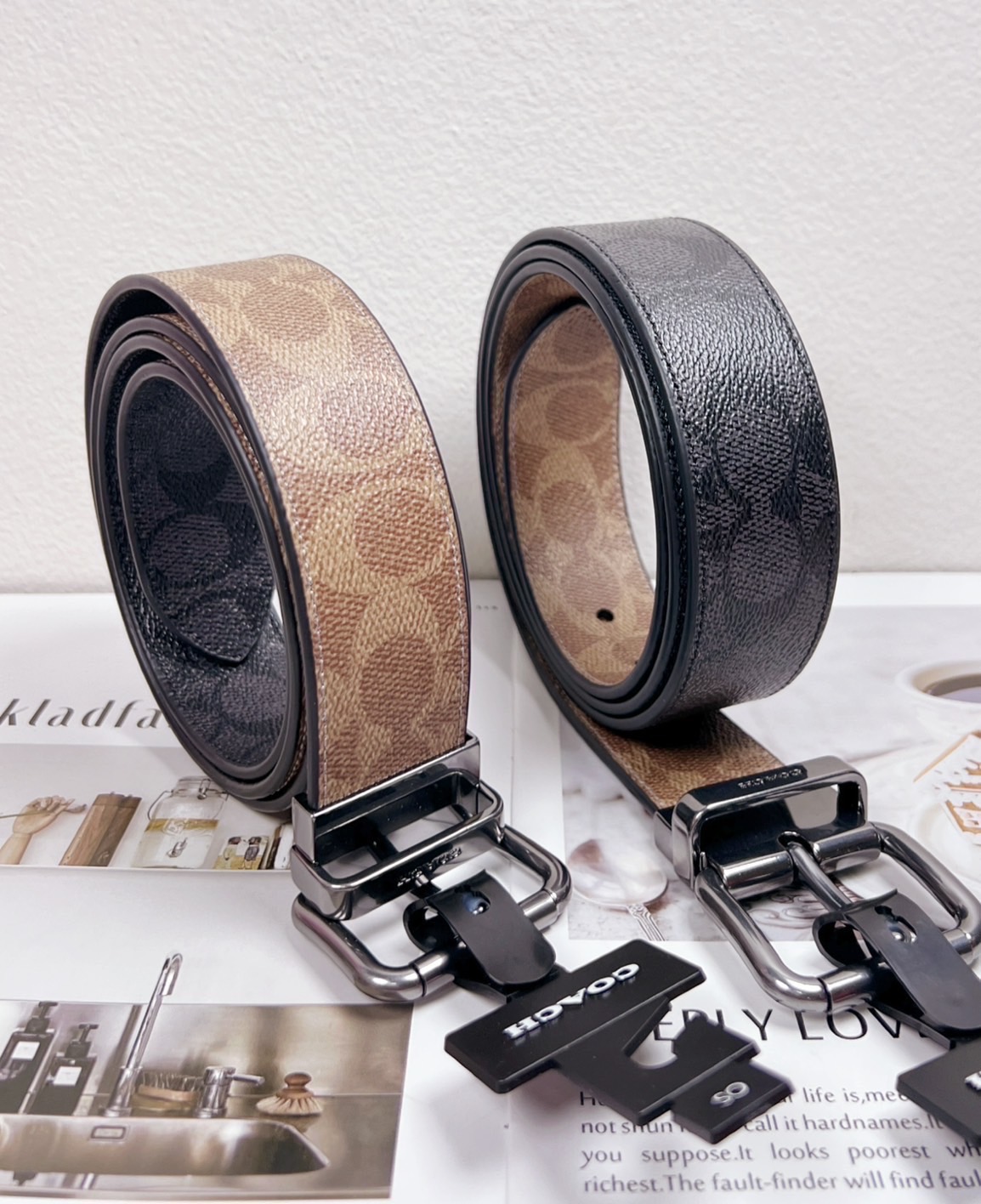 Coach Roller Buckle Cut To Size Reversible Belt รุ่น CY922