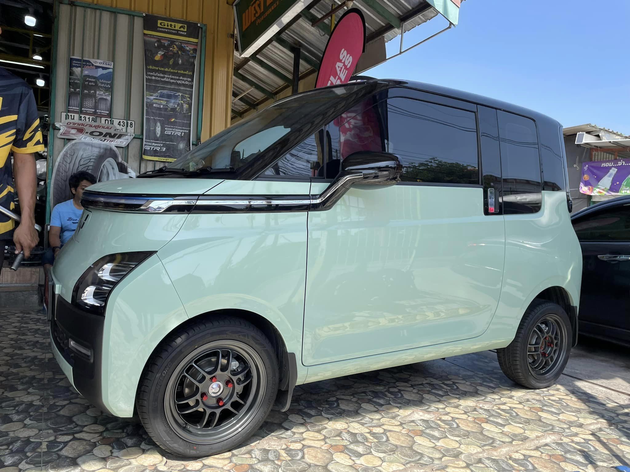 🚗#wuling air ev #รถไฟฟ้า100% น่ารัก #ล้อแม็กซ์ขอบ14 🛞#RPF1 14” 4x100 🛞#ยางไทย #Linglong_CrosswindHP 165/55R14