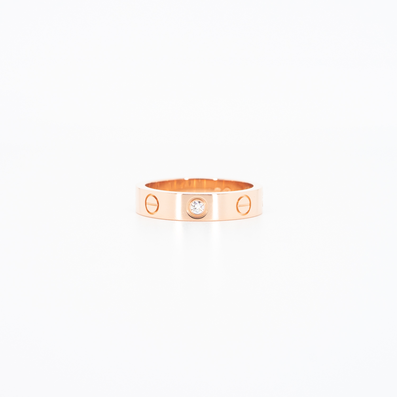แหวน Cartier Love band 1Diamond ทองชมพู18K ไซส์ 48# (Used)