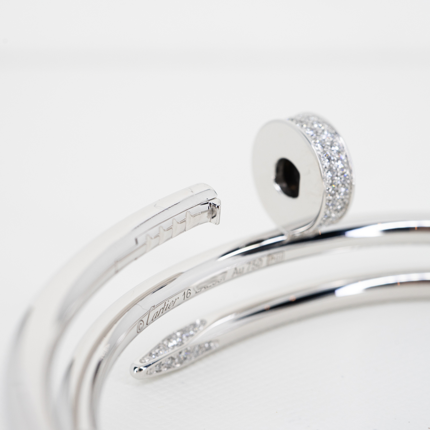 **Sold**กำไล Cartier Juste Un Clou Double Bracelet, Pave ทองขาว18K ไซส์16 (Used) +กล่องและการ์ด2021Shopไทย