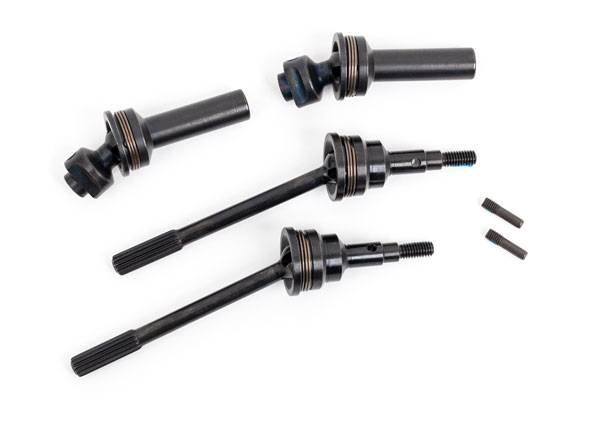 9051R Driveshafts, front, extreme heavy duty, steel-spline constant-velocity with 6mm stub axles (complete assembly) (2) (for use with #9080 upgrade kit)