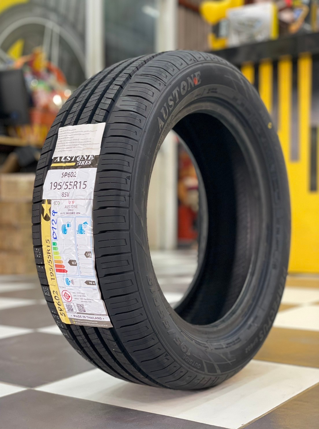 ยางใหม่ AUSTONE SP602 195/55R15 ยางผลิตไทย คุ้มค่ารับประกันบาดบวมเบียดตำ365วันเคลมฟรี ยางใหม่ปี2024