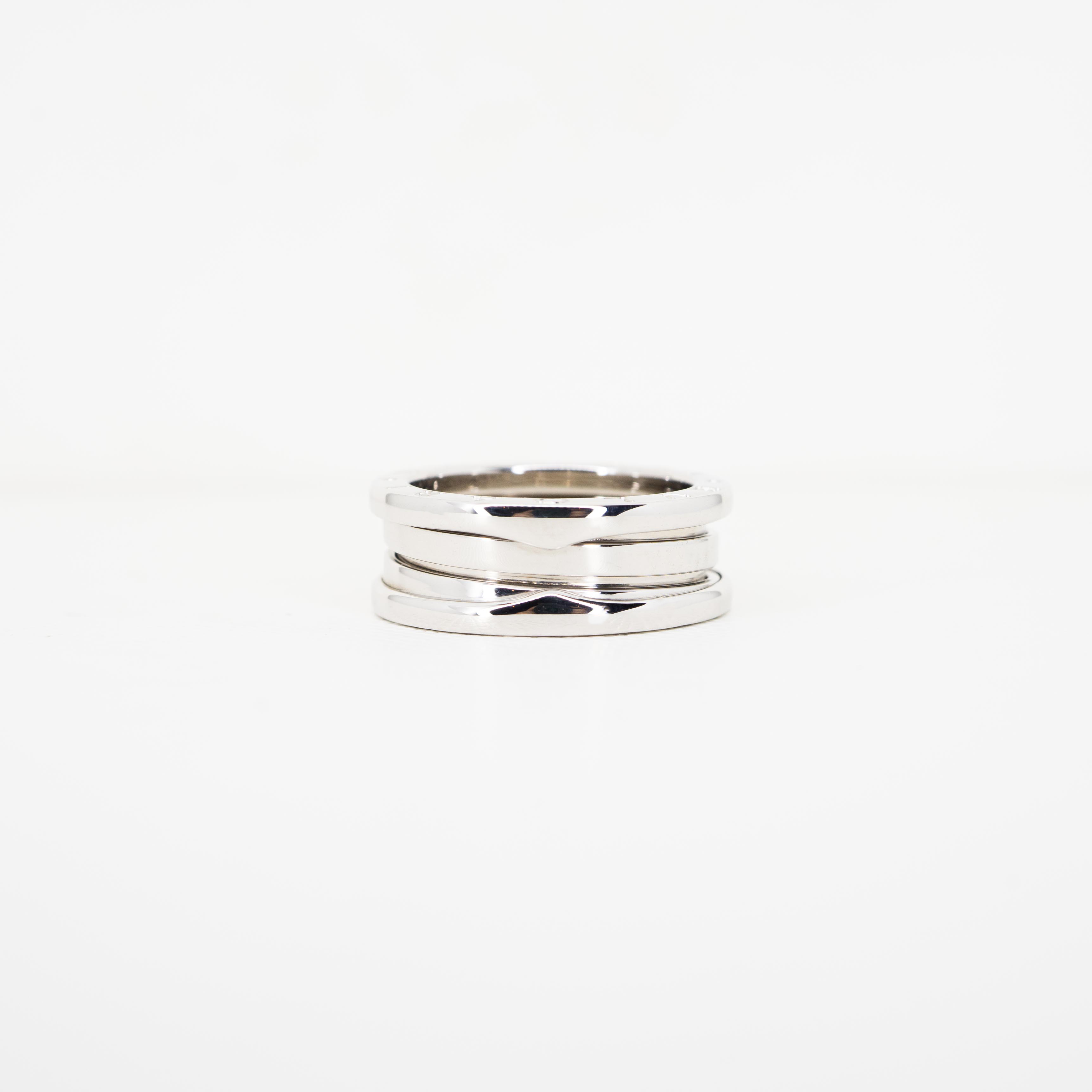 แหวน Bvlgari B.zero1 3band ทองขาว18K ไซส์ 54# (Used)