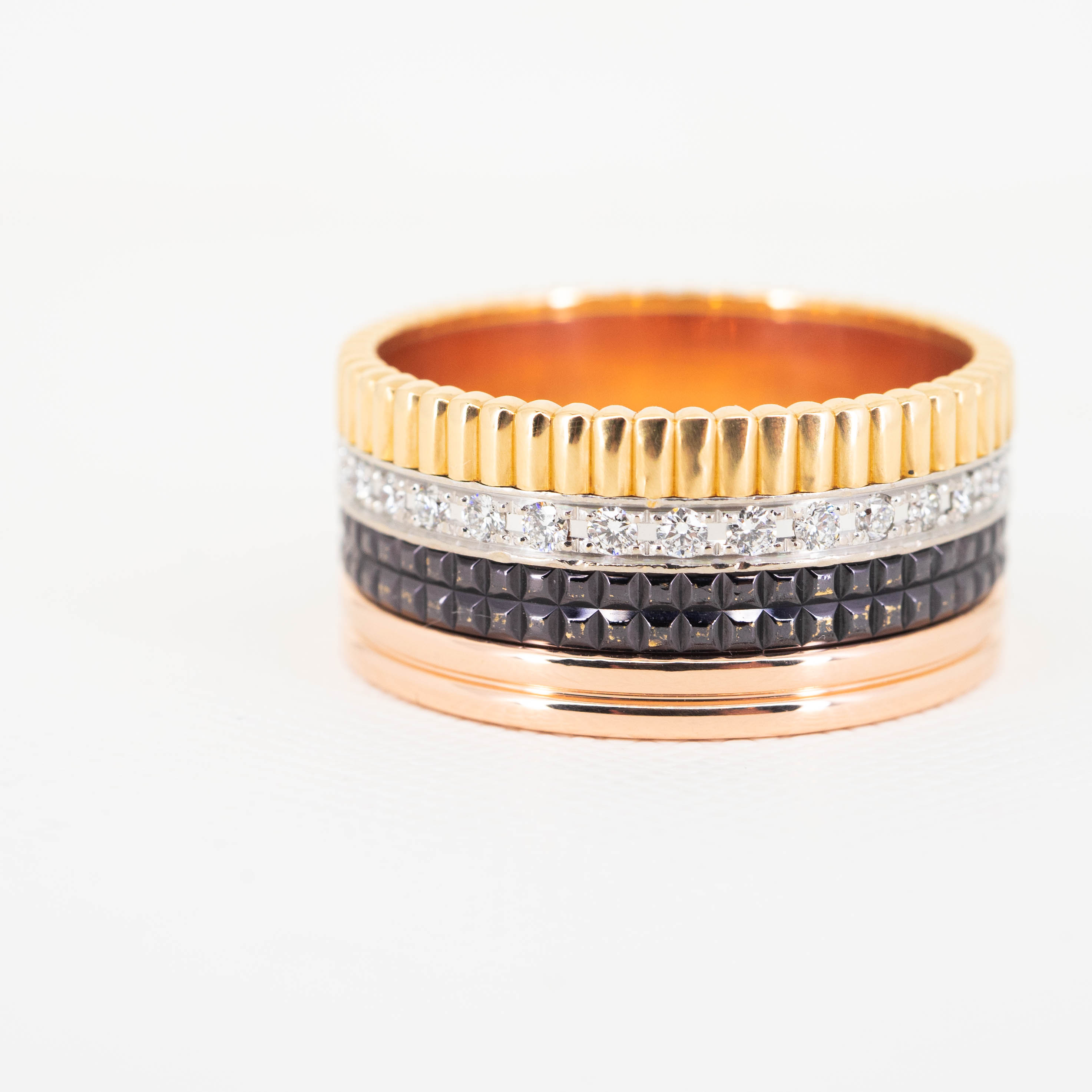 แหวน Boucheron Quatre Classique Large Ring 3Colors+Brown PVD ไซส์ 67# (Used)Ring Pouch และ Copy Receipt