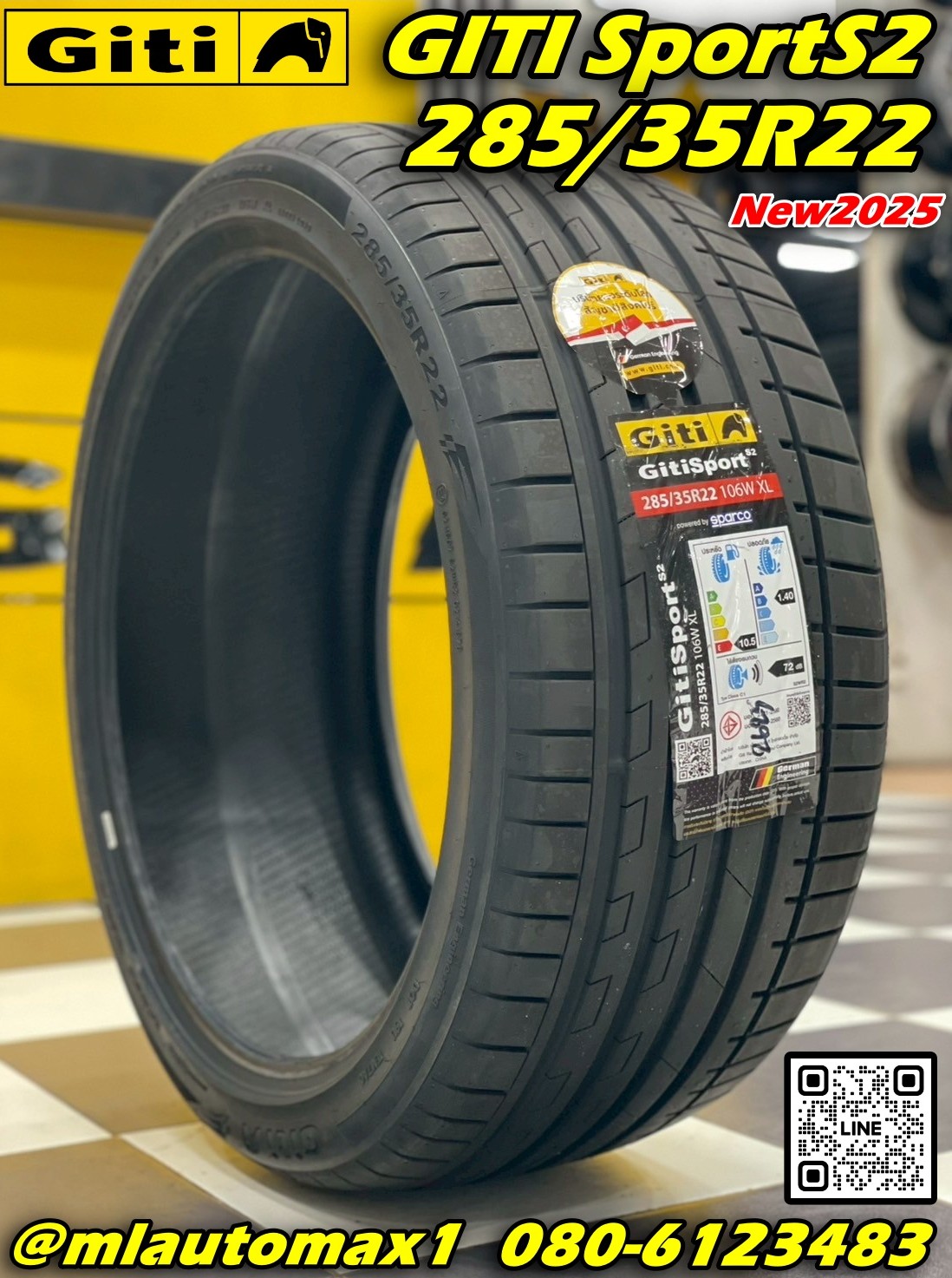 ยาง GitiSport S2 ขนาด 285/35R22 ยางใหม่ปี2025