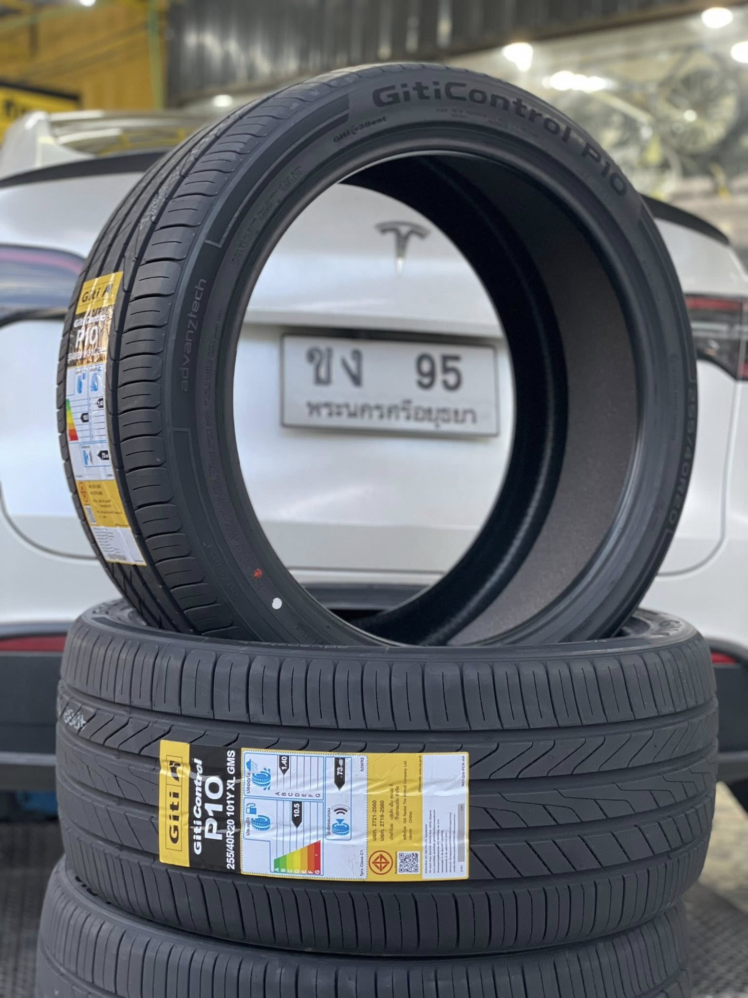 TESLA_MODEL Y 🚘❤️💫 🛞🐘#GITI_ControlP10_255/40R20 ❤️ 🛞 #รถไฟฟ้า100% #ยางเทคโนโลยีฟองน้ำ