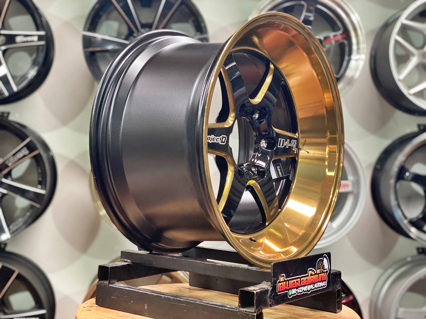 ล้อแม็กใหม่แท้LENSO PROJECT D D1SL ขอบ 18 6รู139 สีดำขอบไดร์ทอง อ๊อฟลึกสุดจริง พร้อมติดตั้งฟรี