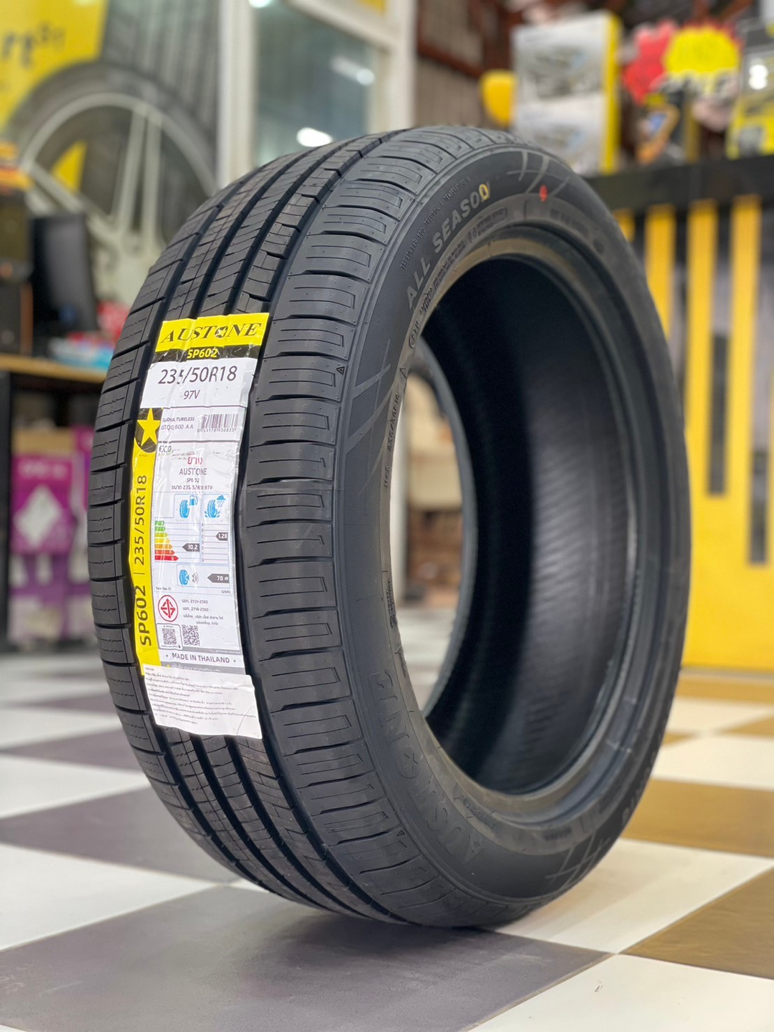 ยางใหม่ AUSTONE SP602 235/50R18 ยางผลิตไทย คุ้มค่ารับประกันบาดบวมเบียดตำ180วันเคลมฟรี ยางใหม่ปี2024