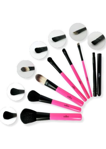 ODBO ชุดแปรงแต่งหน้า 7 ชิ้น Make up Box Brush Set (Pink Black)