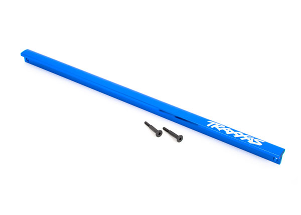 9523X Chassis brace (T-Bar), 6061-T6 aluminum (blue-anodized)/ 3x16 SS (2)