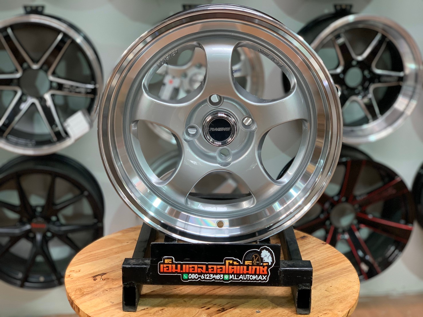 ล้อแม็กใหม่ S1R ขอบ15 4รู100 กว้าง7 ออฟ35 สีบรอนซ์ขอบเงา