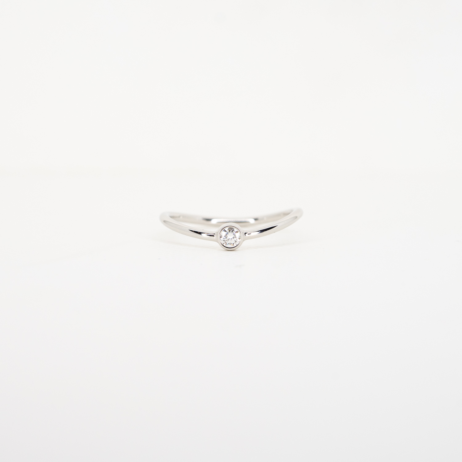 แหวน Tiffany & Co. Elsa Peretti Wave Single-row Diamond Ring Platinum950 ไซส์ 49# (Used)