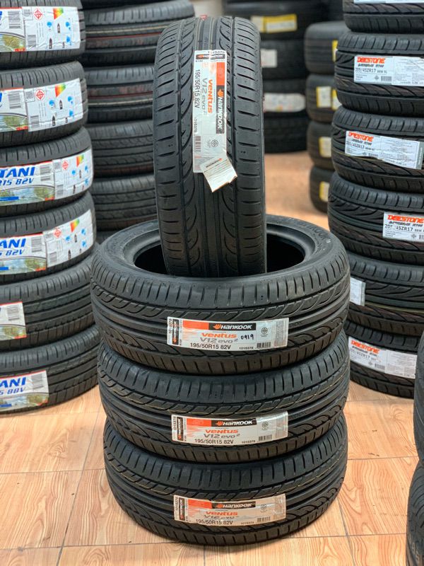 Hankook V12 195/50R15 ยางใหม่ลายสปอร์ต สมรรถนะสูง นุ่มเงียบ พร้อมติตดั้งฟรี
