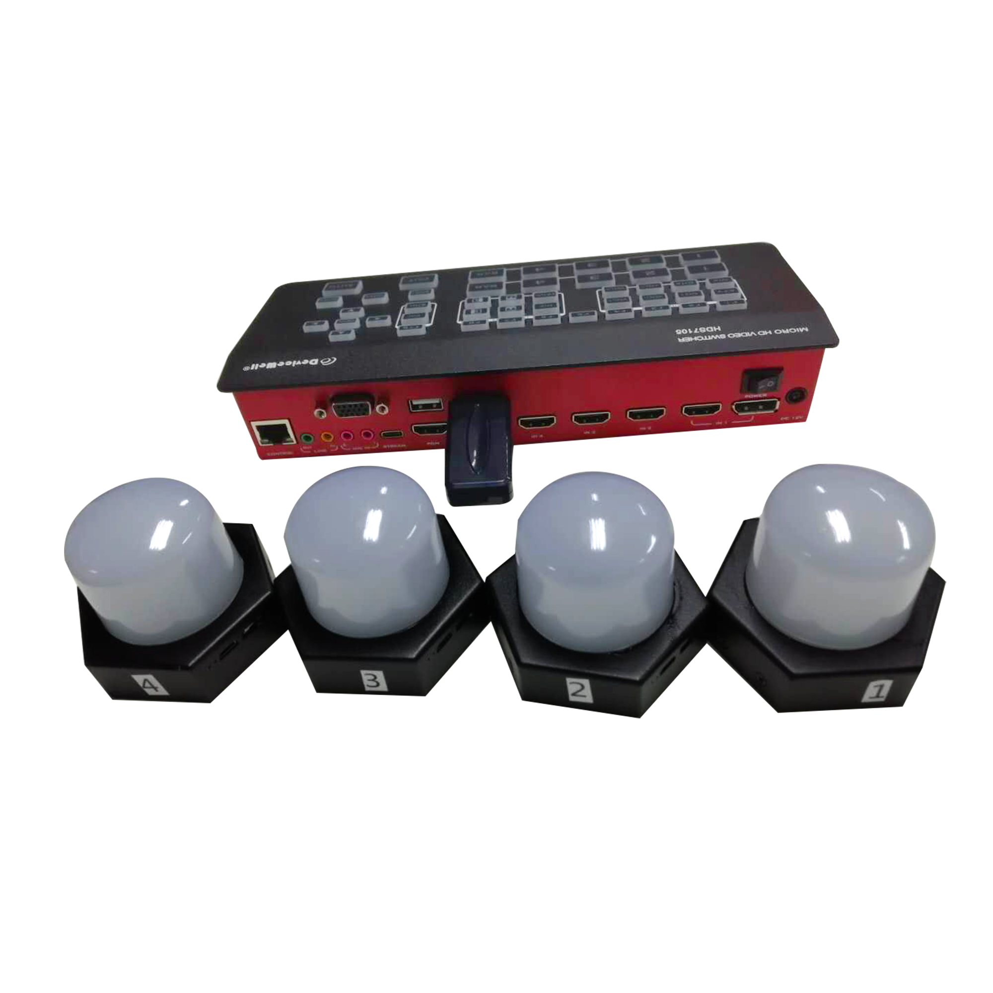 DeviceWell MD1010+1011x4 Wireless Tally Light (4PCS/SET) With Transmitter
