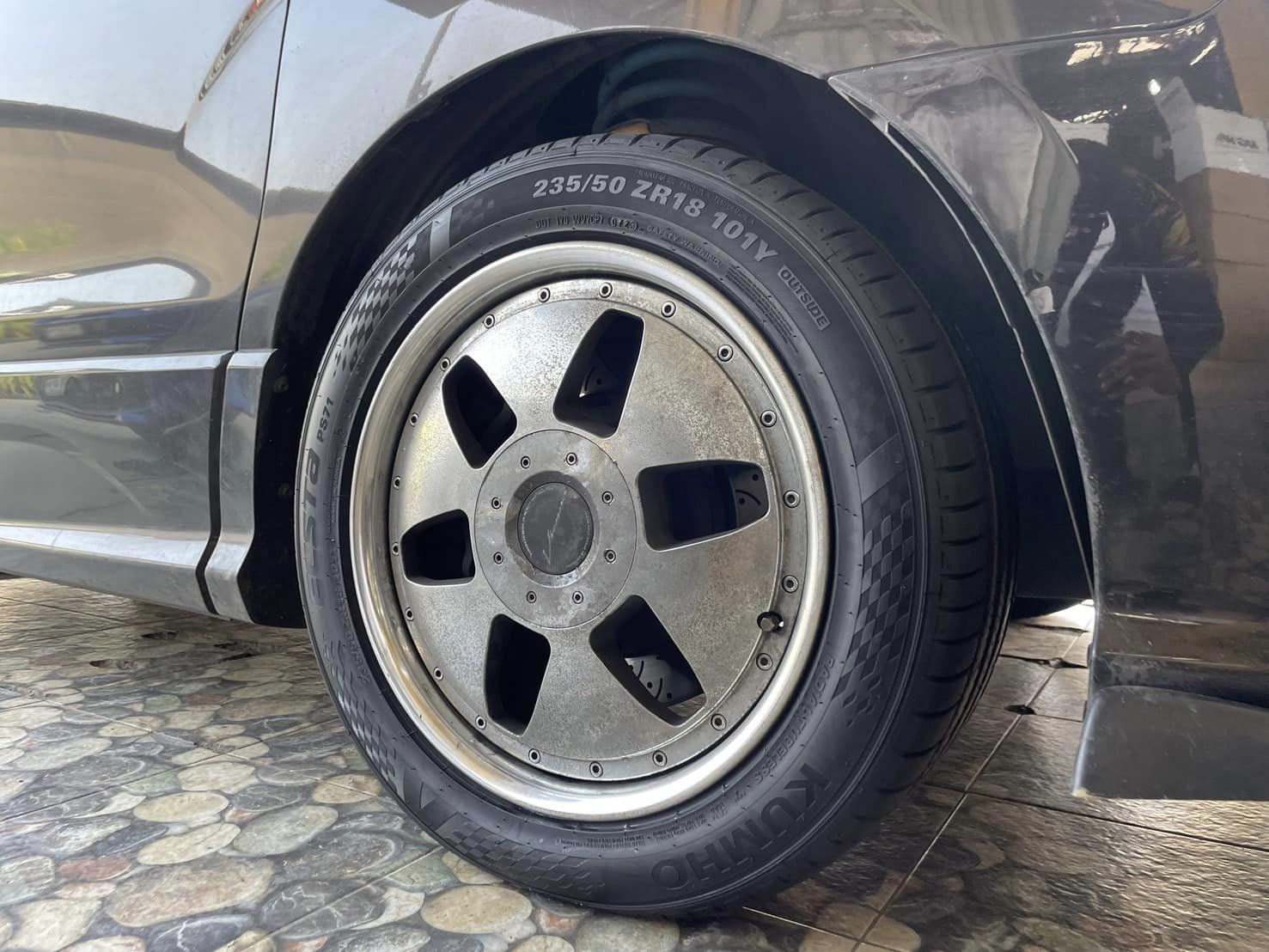 🛞❤️ #HYUNDAI_H1🚘เปลี่ยนยาง 💫 🛞🐘#KUMHO #ECSTA #PS71 235/50R18