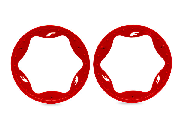 10948-RED Beadlock rings, rear, red (4.3") (2)