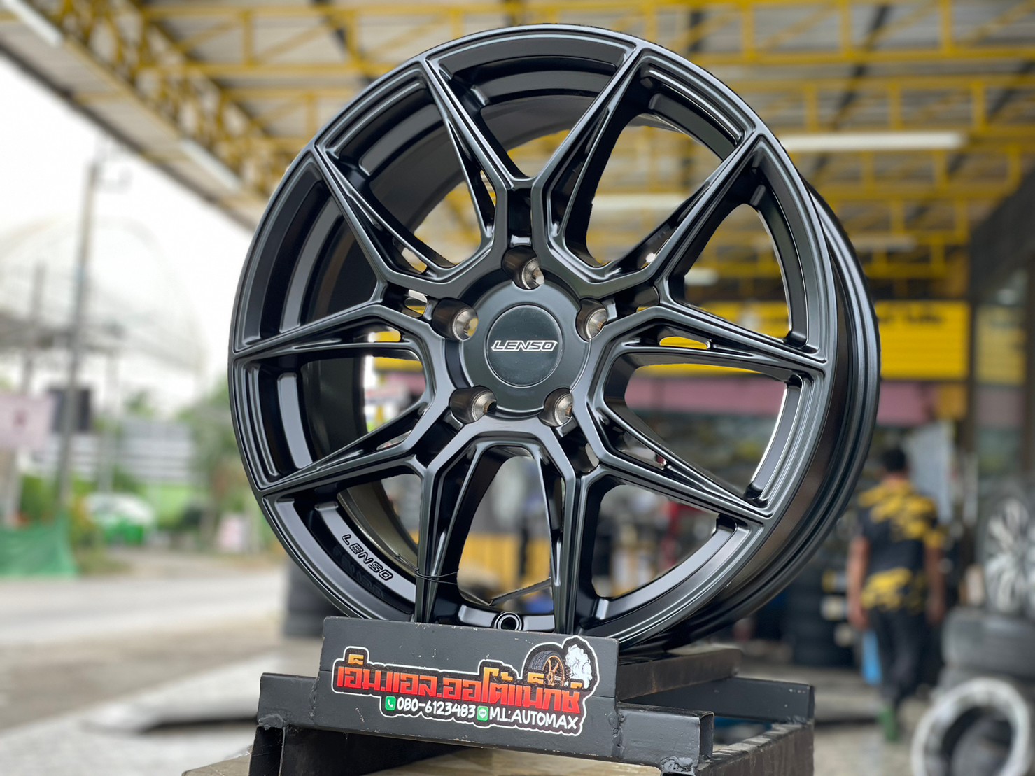 ล้อแม็กซ์ลายใหม่ขอบ17 Lenso Draken กว้าง7 ออฟ+35 5x114.3 สีดำ