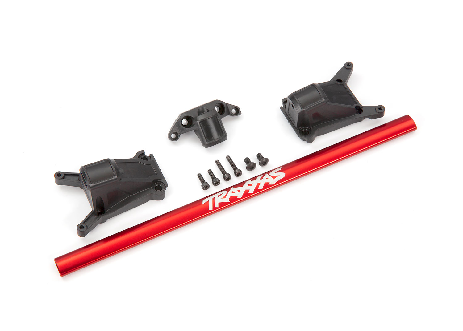 6730R Chassis brace kit, red (fits Rustler® 4X4 or Slash 4X4 models equipped with Low-CG chassis)