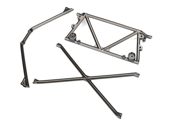 8433X Tube chassis, center support/ cage top/ rear cage support (satin black chrome-plated)