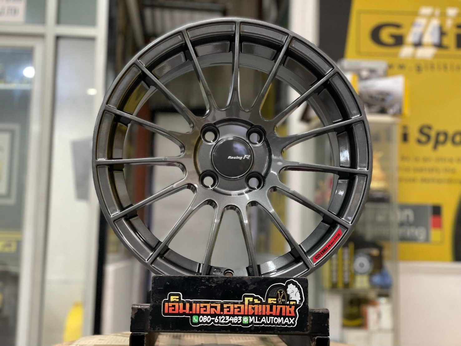 ล้อแม็กซ์ใหม่ขอบ15 RS05RR สีเทากันหน้าเงา กว้าง7ออฟ35 4รู100 SSW