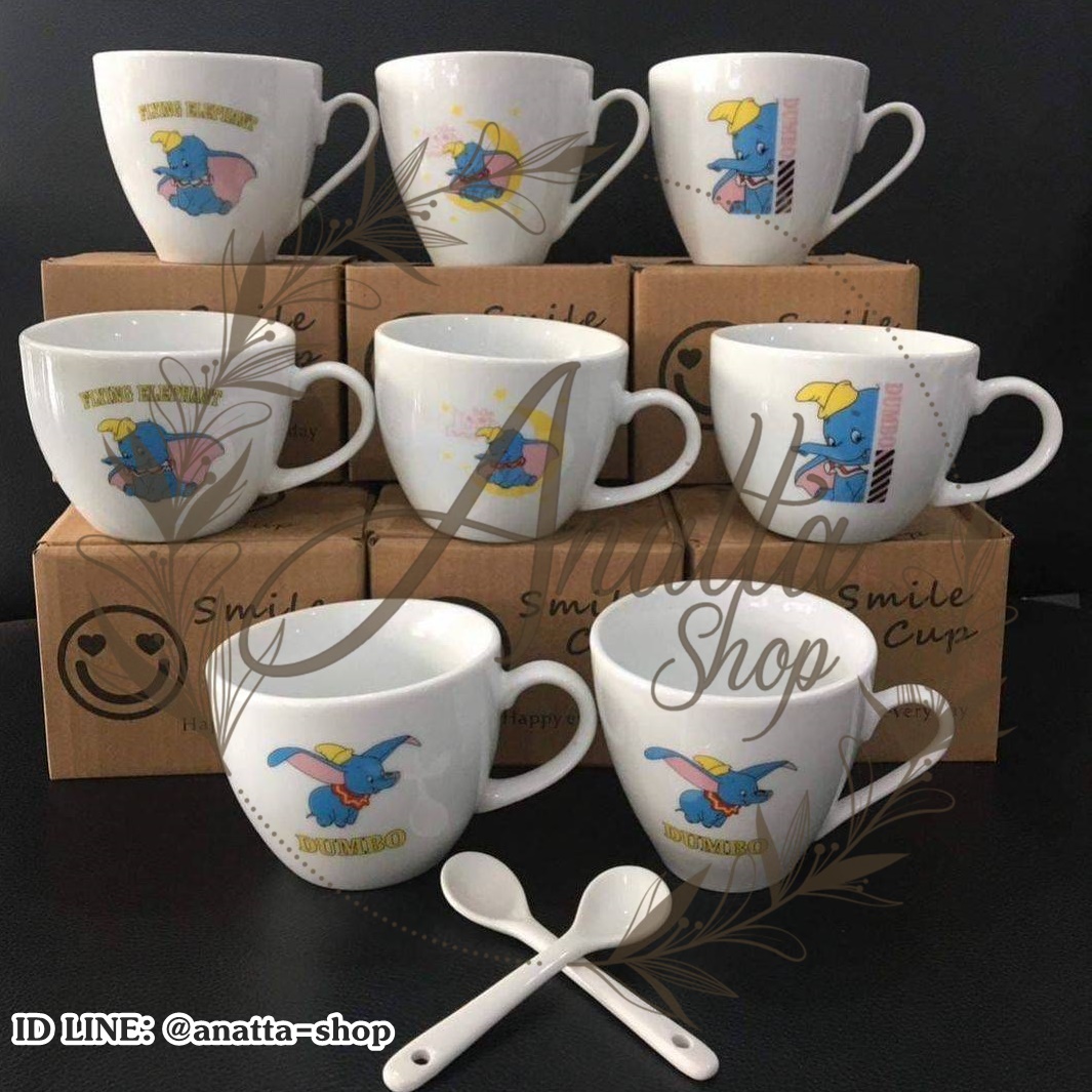 แก้วกาแฟเซรามิคพร้อมช้อนมีกล่องใส่