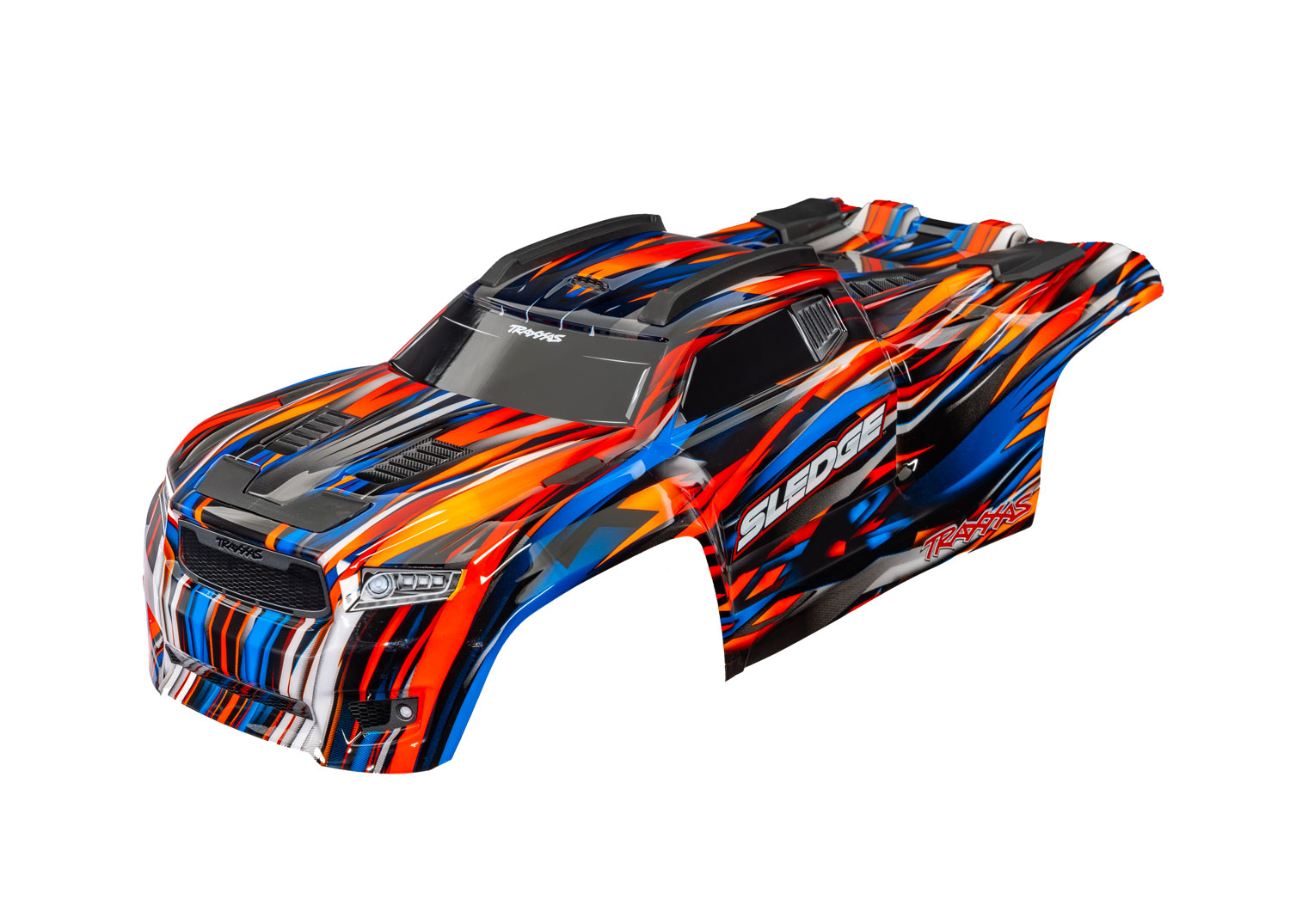 SKU-07199 Body, Sledge®, orange (painted, decals applied) (assembled with front & rear body mounts and rear body support for clipless mounting) สำเนา