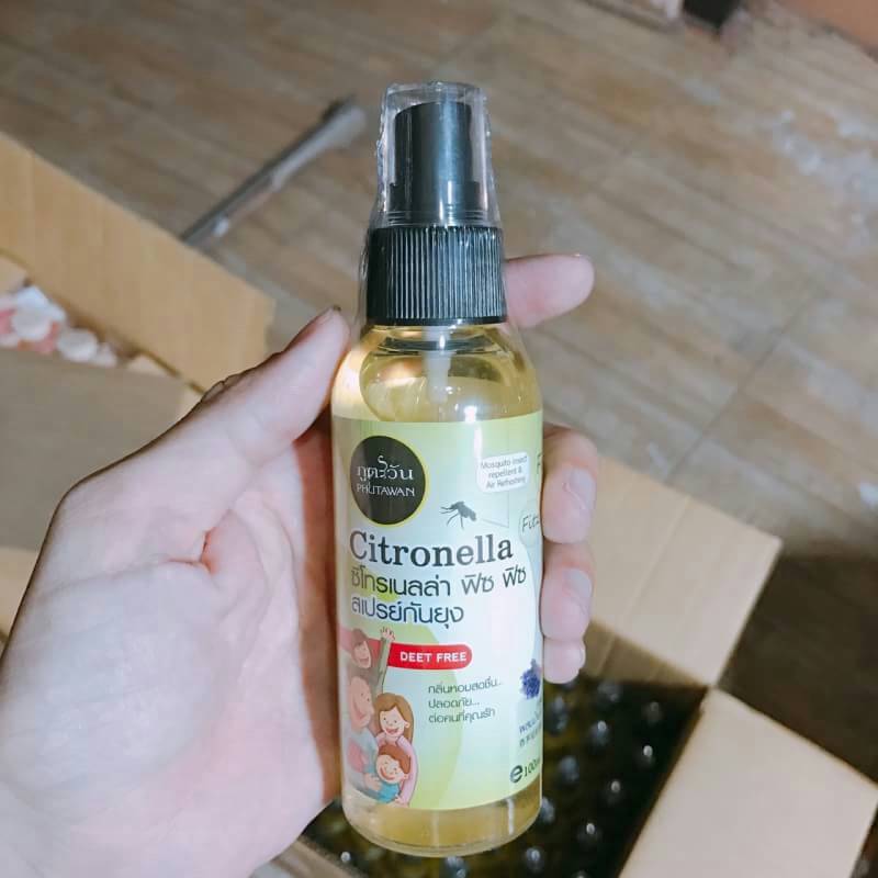 Citronella Fitz Fitz 100ml. / สเปรย์กัยยุง ฟิซ ฟิซ กลิ่นตะไคร้หอม สูตร ธรรมชาติ