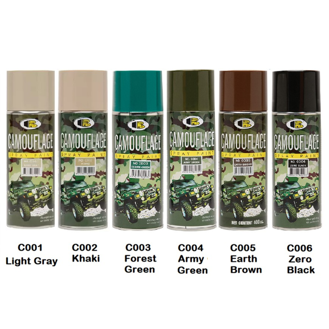 สีสเปรย์พรางตัว คามัวเฟค Camouflag สีสเปรย์พ่นลายทหาร ปืนBB Gun รถถัง ของเล่นยี่ห้อ Bosny