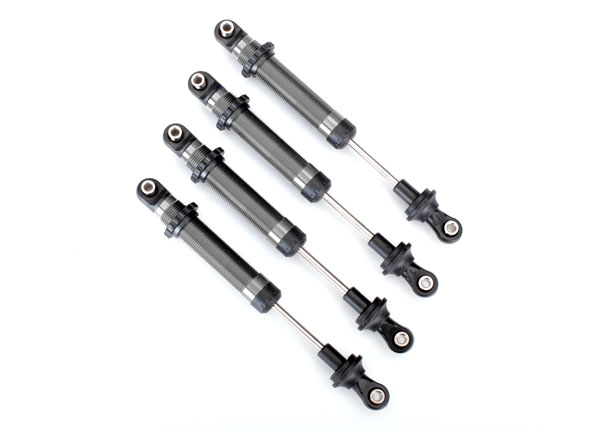 8160 Shocks, GTS, silver aluminum (assembled without springs) (4) (for use with #8140 TRX-4Â® Long Arm Lift Kit)
