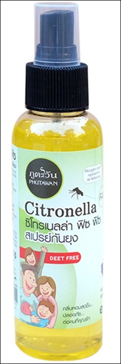 Citronella Fitz Fitz 100ml. / สเปรย์กัยยุง ฟิซ ฟิซ กลิ่นตะไคร้หอม สูตร ธรรมชาติ