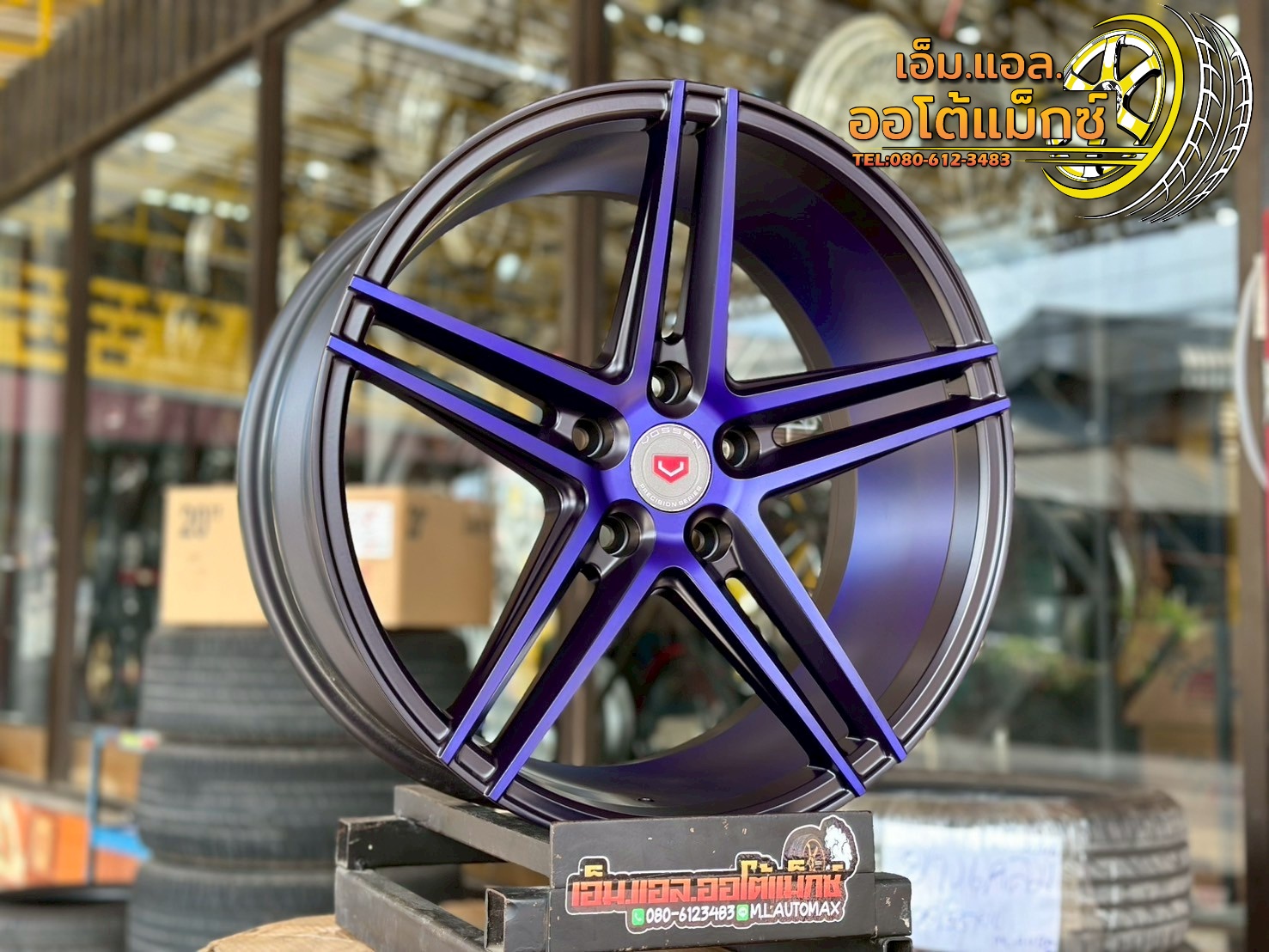 แม็กซ์ใหม่ #VOSSEN #CV5 ดำด้านหน้าดิพอันเดอร์น้ำเงิน ขนาด 18x8 5รู114 Offset40 (0575u) ใหม่ล่าสุด สวยสุดRace เบาพิเศษ เทรน์ใหม่ท้องแดงลึกหลังก้าน