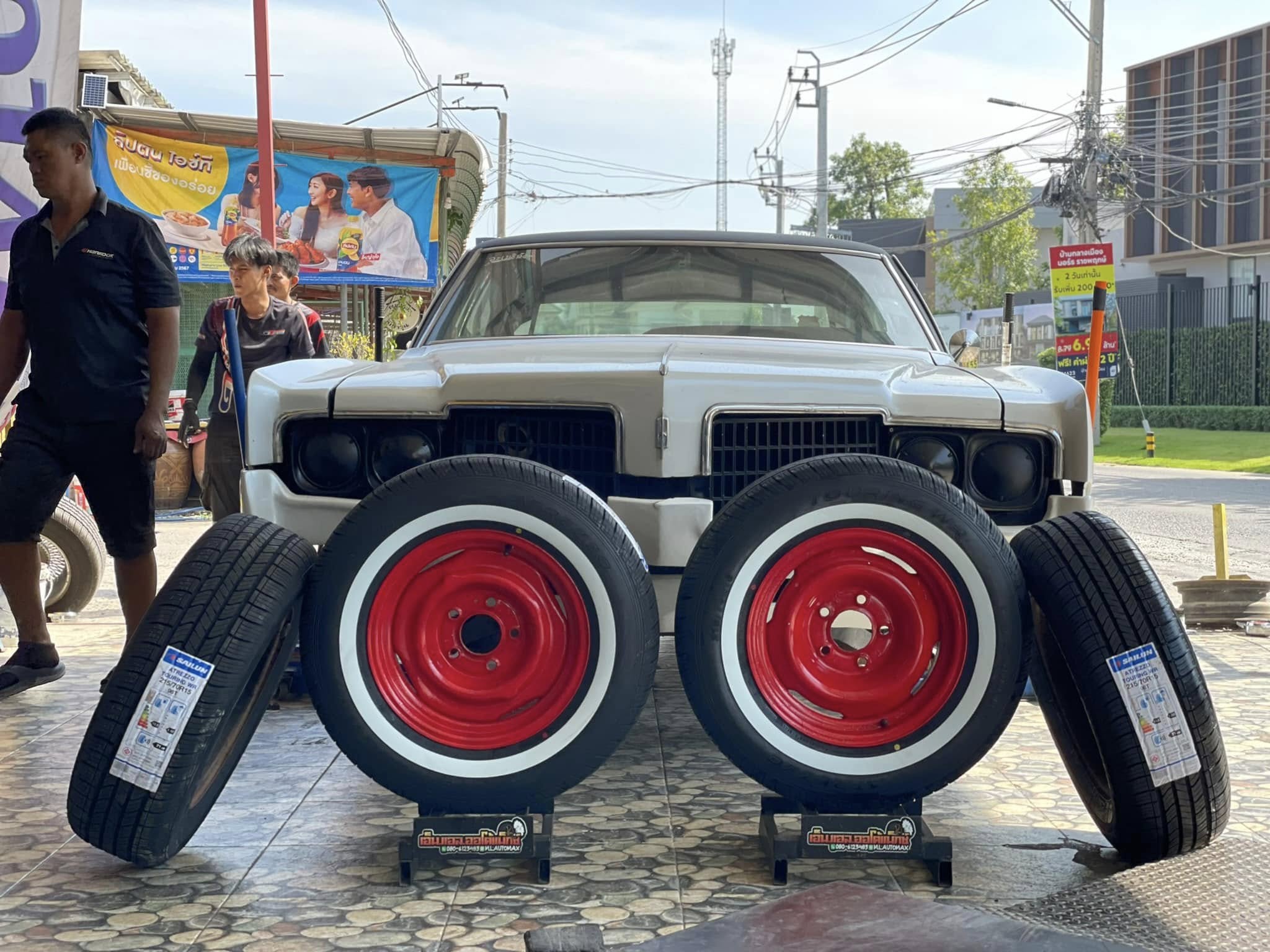 🚘 #OLDSMOBILE_98❤️ เสริมหล่อเพิ่มความคลาสสิค ติดตั้งยางขอบขาว🛞 #SAILUN_ยางขอบขาว 215/70R15