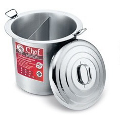 272452 หม้อก๋วยเตี๋ยว ปลอดสารตะกั่ว Chef 45 ซม. 2 ช่อง ตราหัวม้าลาย