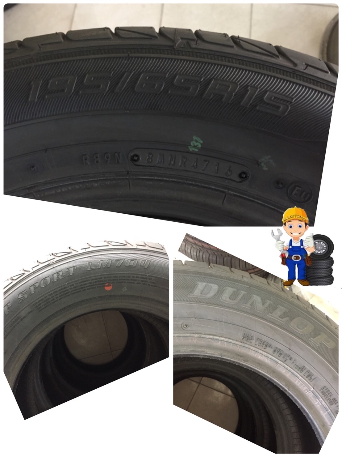ลดราคาพิเศษยางใหม่ปี16 DUNLOP SP SPORT LM704 195-65-R15