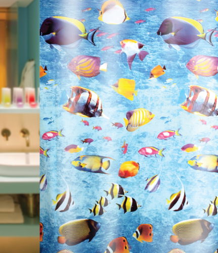 ม่านห้องน้ำพลาสติก SCP-1 C4070 ลาย Deep Sea 180x180 ซม. PEVA (WSP)