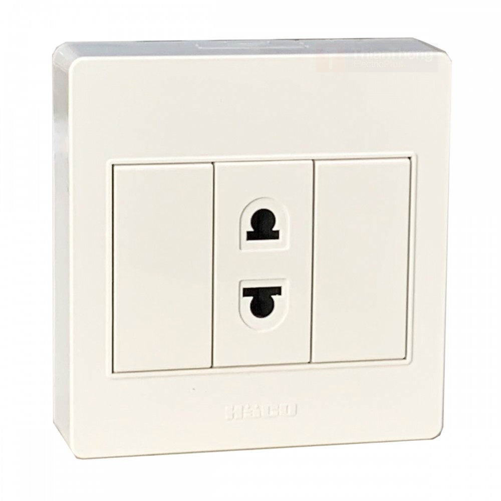 HACO เต้ารับ 2 ขา 1 ช่อง ฮาโก้ แบบติดลอย M3N-R10