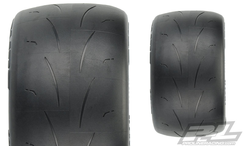 PRO-10116-15 Prime 2.8" (Traxxas Style Bead) Street Tires Mounted for Electric Stampede/Rustler Rear, Mounted on F-11 Black Rear Wheels