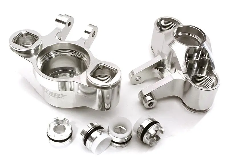 INT-C28681SILVER Billet Machined Steering Knuckles for Traxxas 1/10 E-Revo 2.0