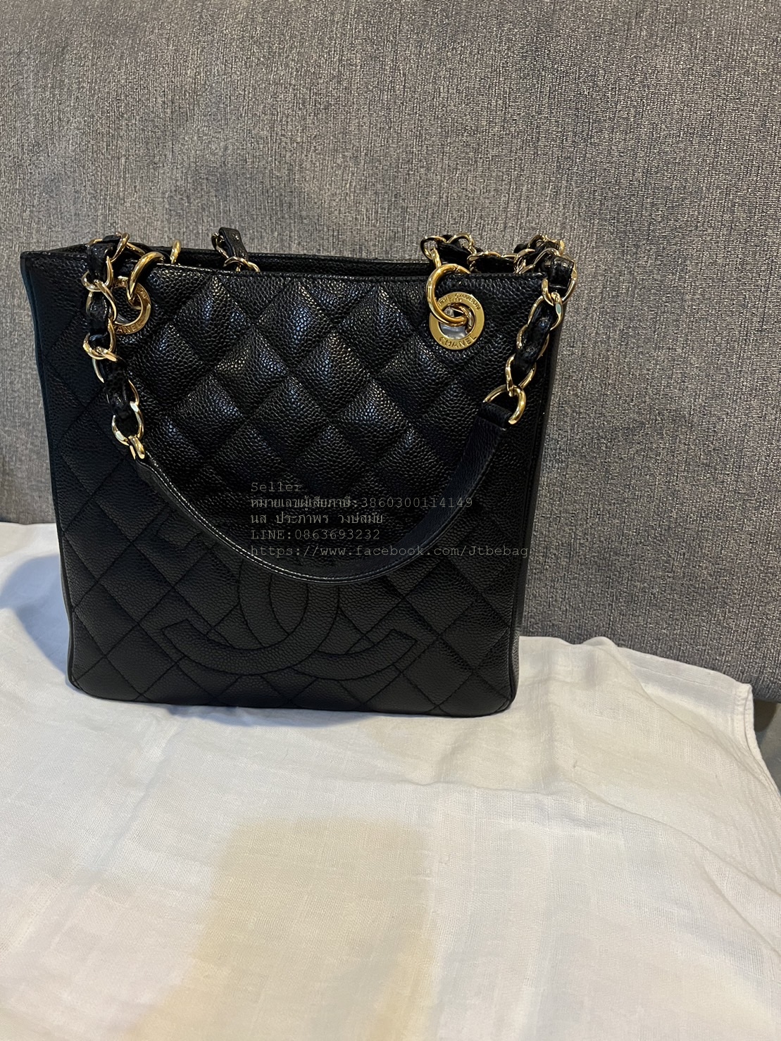 Chanel PST Tote Caviar black holo16