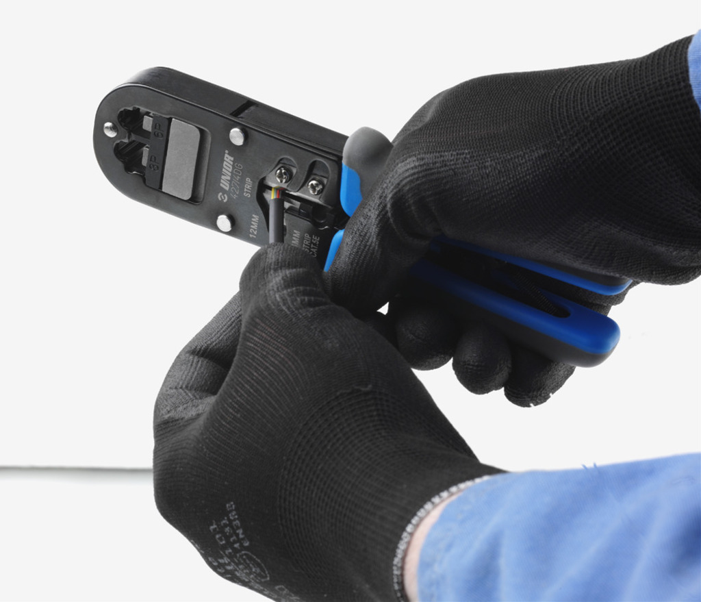 คีมย้ำหัว RJ ย้ำสายแลน และสายโทรศัพท์ ขนาด 8" No.427/4DG UNIOR