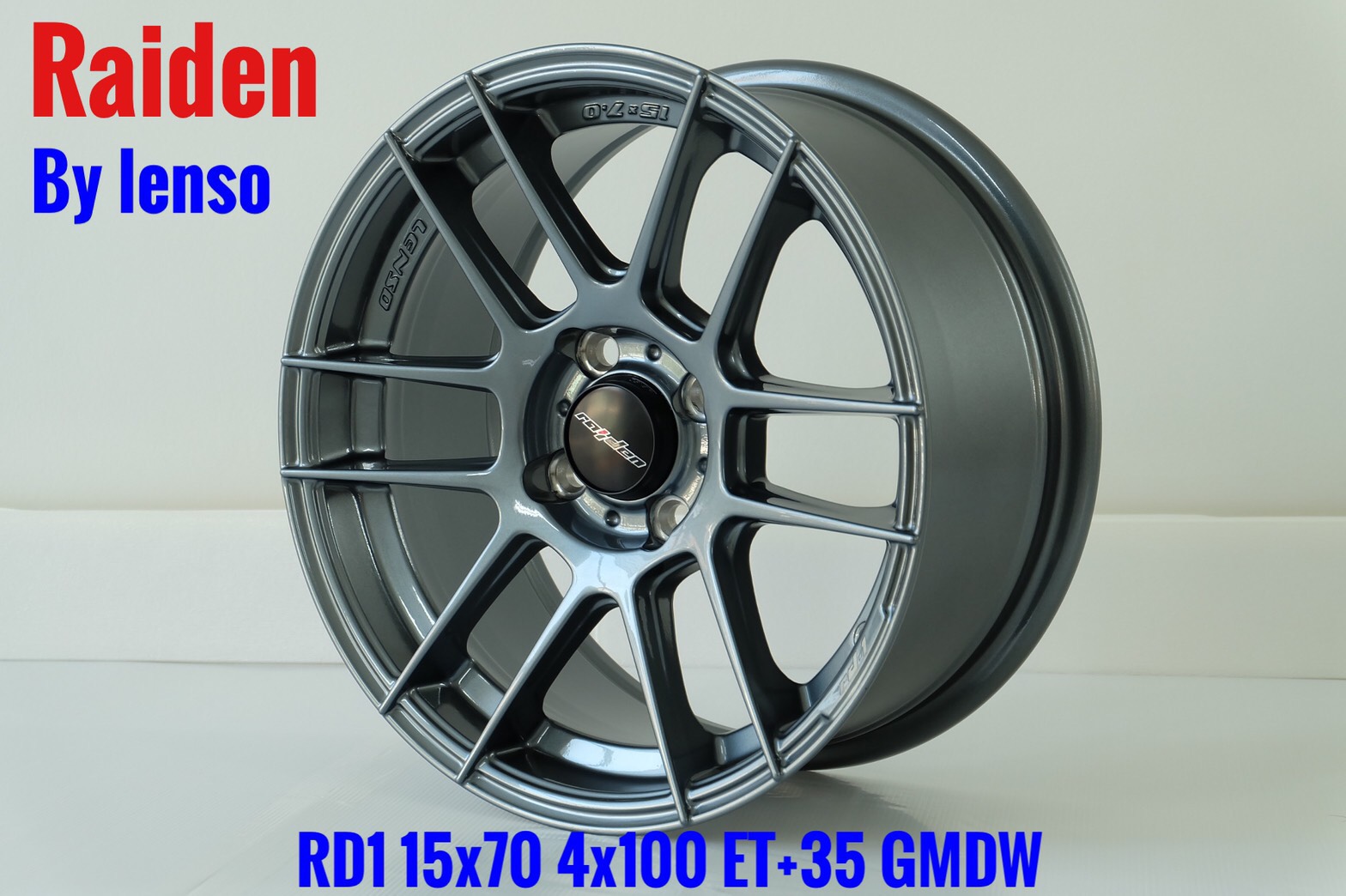 ล้อแม็กใหม่ขอบ15 Raiden_RD1 BY Lenso ขอบ15กว้าง7 ออฟ+35 4รู100 สีเทากัน