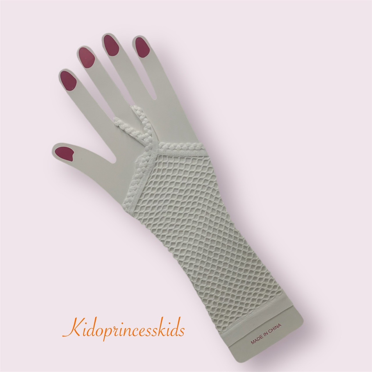 ถุงมือเด็ก5ปีขึ้นไป(มีหน้าร้านอยู่รัชดา)KL006ถุงมือคีบตาข่าย สีขาว เท่ๆ