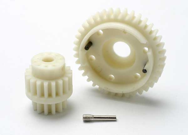 5384 Gear set, 2-speed wide ratio (2nd speed gear 38T, 13T-18T input gears, hardware)