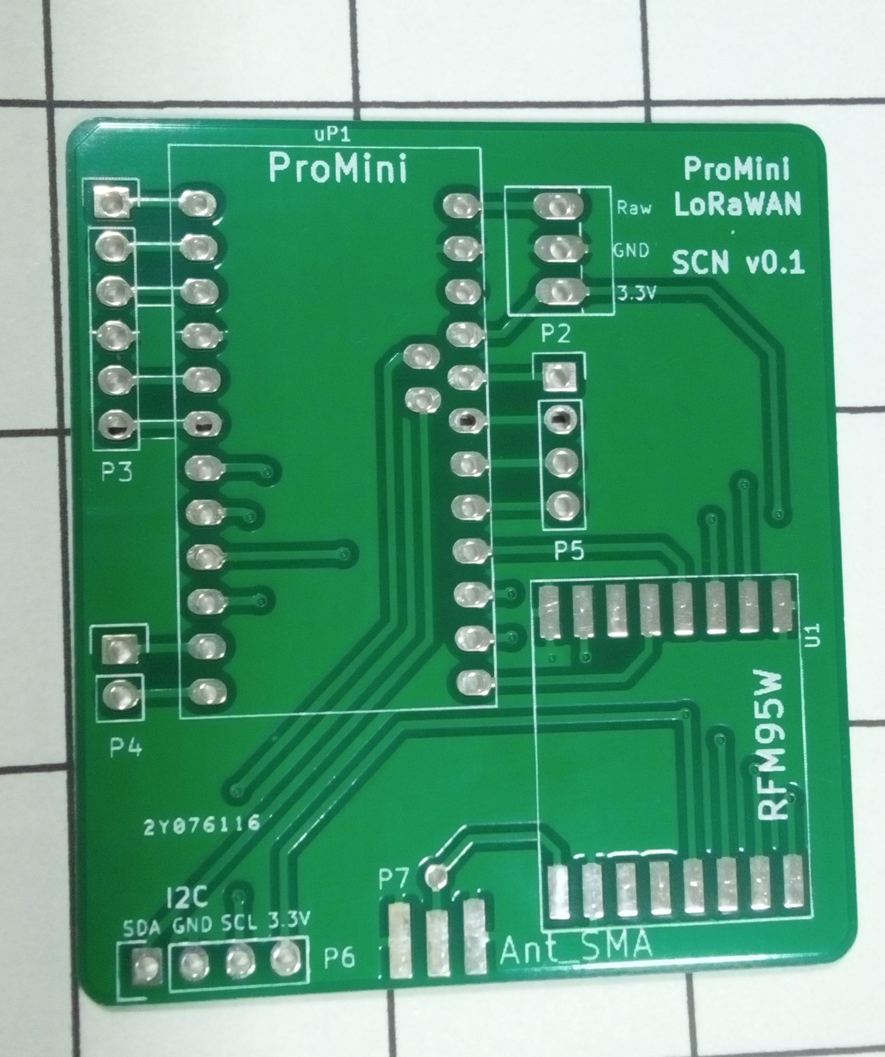 PCB Pro mini LoRaWan DougLarue V.0.1