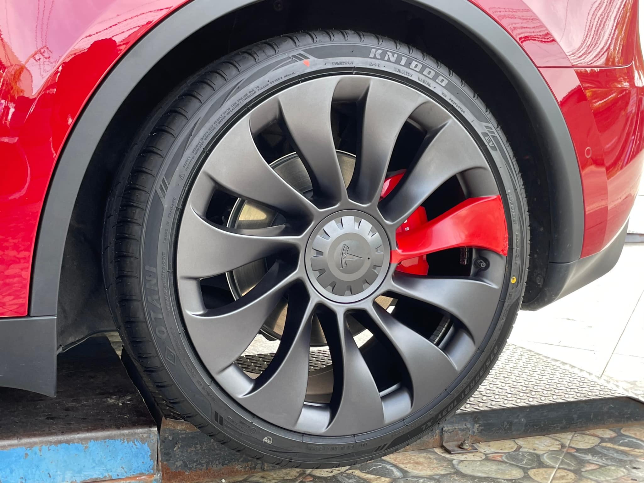 #รถไฟฟ้าEV #TESLA_ModelY เปลี่ยนยาง OTANI #KN1000 275/35R21