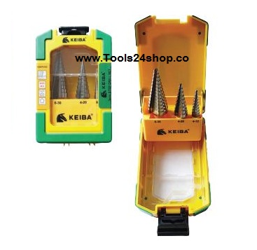 ดอกสว่าน Step Drill 3ตัวชุด KEIBA (HSS M2) (ดอกสว่านเจดีย์)