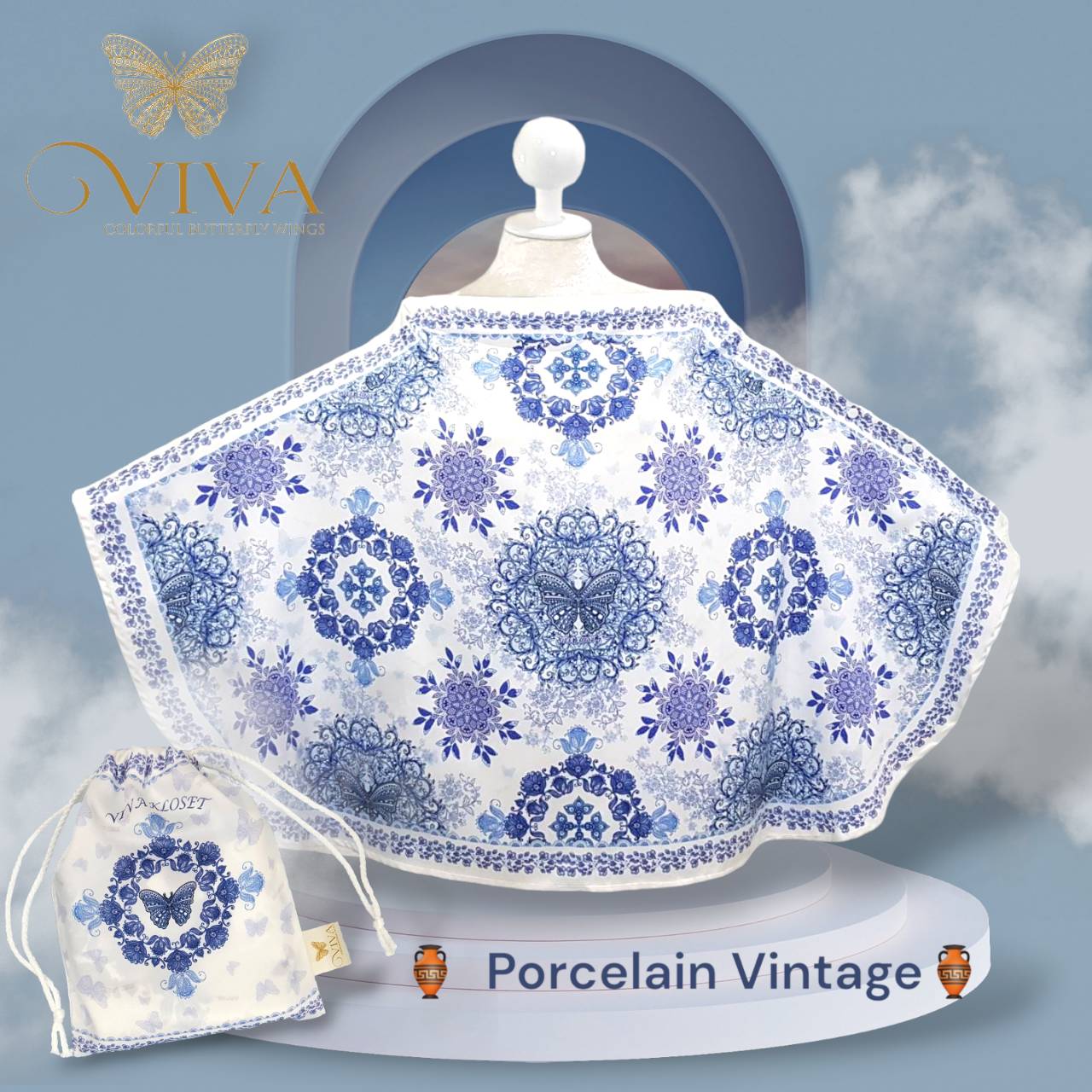 ผ้าคลุมให้นม แบบมีโครงรุ่น Porcelain Vintage